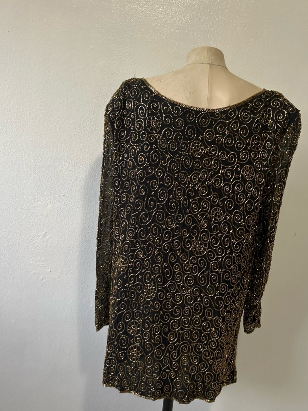 Stanley vintage Black Mini Dress with Satin Lining
